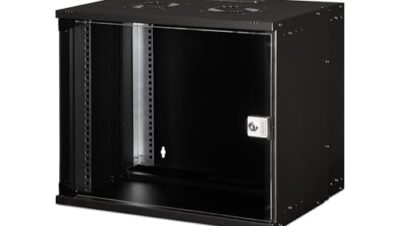 DIGITUS Nätverksskåp - 19-tums rack 9 U - omonterat - väggmontering - 400 mm djup - 327 mm användbart djup - lastkapacitet 60 kg - glasdörr - SOHO Pro-serien - svart