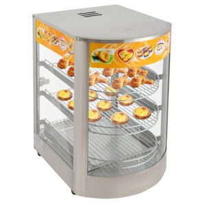 Matvärmare 50 l, värmeskåp varmhållningsvitrinskåp 35 x 42 x 52 cm med 3 hyllor i rostfritt stål 30–85 °C för matsalar bagerier kaféer snabbfood-restauranger matställningar